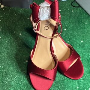 XOXO Red Satin Heels